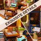 Robotime Diy Miniature House Kit Mini Corner Bookstore Tiny House Making Kit With Led Wooden Craft Diorama Kit Decorative Hobby