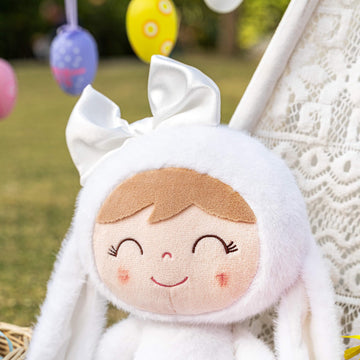 Gloveleya Easter Bunny Gift Baby Girl Gift Plush Bunny Dolls First Baby Doll Toddlers Rabbit Toy Bunny Gifts For Girl White 12 Inches