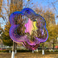 Dinoneyi Wind Spinner Outdoor Metal 3D Wind Spinner Hanging Yard Garden Decor Gifts Stainless Steel Six-Pointed Star Spinners Wi