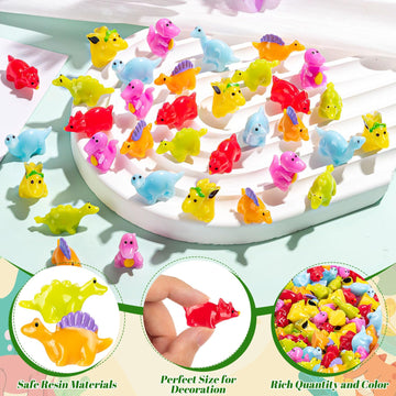 Zmltlmg 96Pcs Mini Dinosaur Figures Resin Small Dinosaur Toys Garden Mini Dinosaurs Realistic