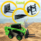 Qcar 3 in 1 Skid Steers Loader Construction Vehicles Toys,1:50 Scale Diecast Site Loader with Metal Forklift and Grab Shovel Set