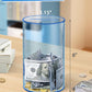 Clear Acrylic Piggy Bank For Adults Kids, Clear Money Saving Jar Must Break To Open, Unopenable Piggy Bank For Cash Coins (Blue,