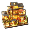 Spilay DIY Dollhouse Miniature with Wooden Furniture DIY Dollhouse Kit Big Japanese Courtyard Model with LED & Music Box 1:24 Scale Creative Room Gift Idea for mature-themed Friend Lover (Yaquan Courtyard)