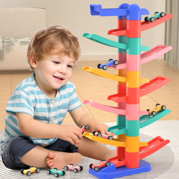 Niplooow Car Ramp Toys, Race Track Car Toy For Toddler Age 3 4 5 6 Year Old Boy With 12 Mini Cars, Gift For Toddlers Boys Girls