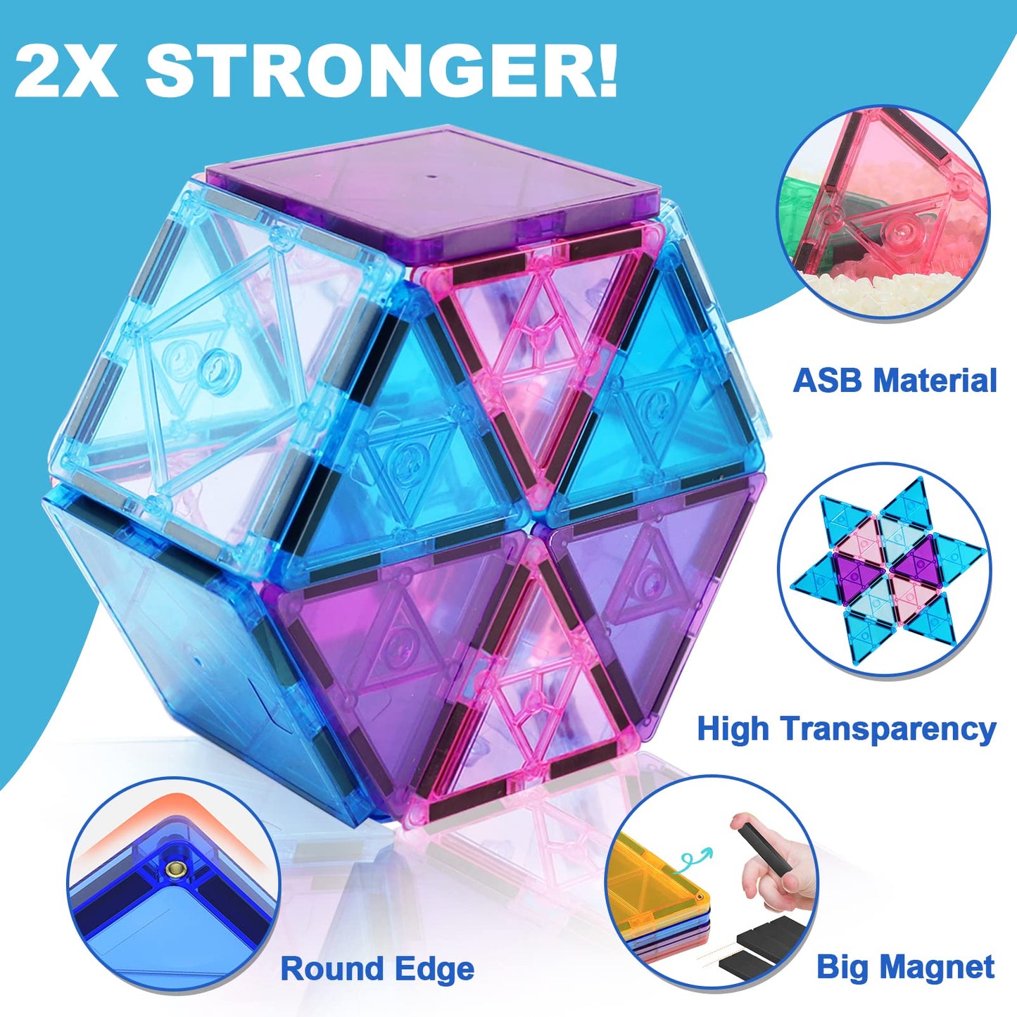 NVHH Magnetic Building Blocks Set - 47pcs 3D Castle Princess Toys for Kids Age 2-8 - Multicolor Educational Fun