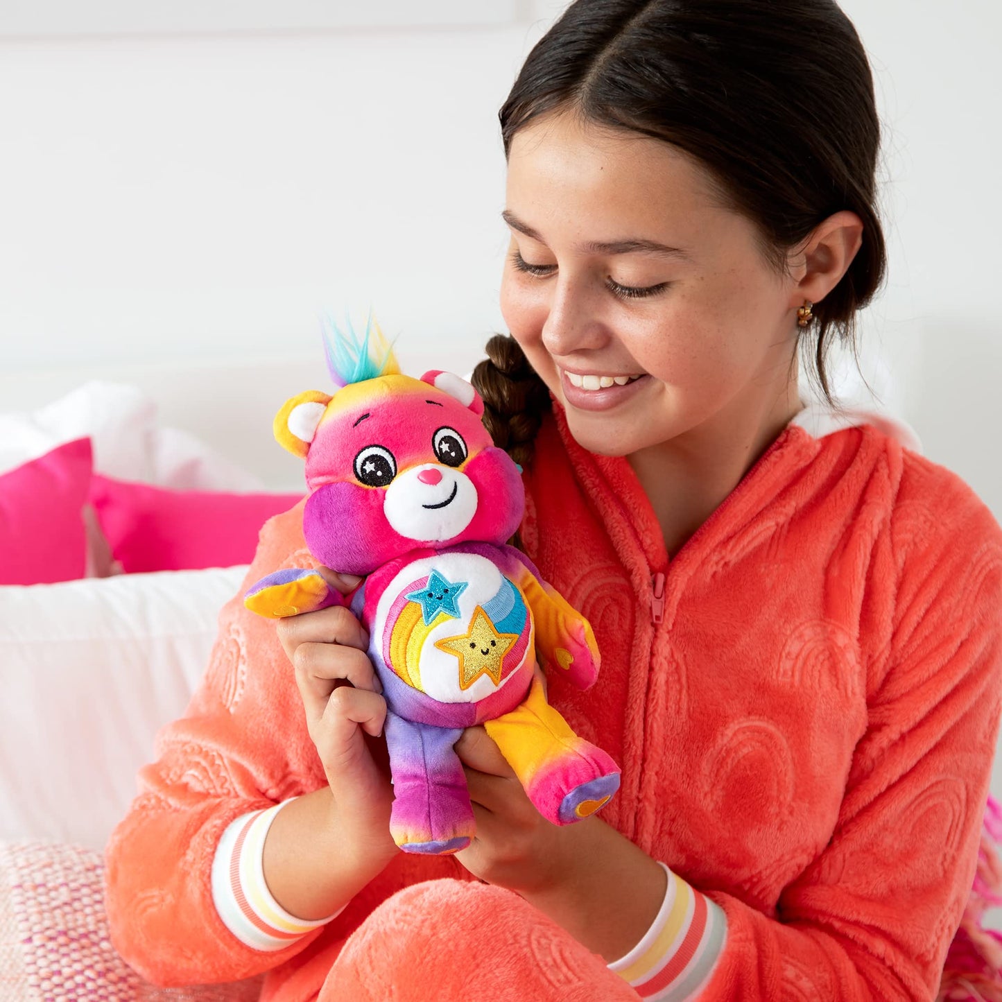 Care Bears 9" Bean Glitter Plush Toy - Multi Color, Polyester, Model 22505