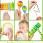 Coogam Wooden Musical Instruments Playset - Colorful Tambourine, Xylophone, Flute, Maracas - Medium Size Educational Toy