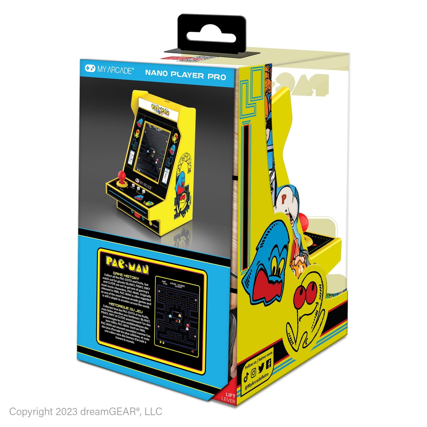 My Arcade Pac-Man Nano Player Mini Arcade Machine, 4.5" Collectible, Plastic, Multi Color, Model DGUNL-4196