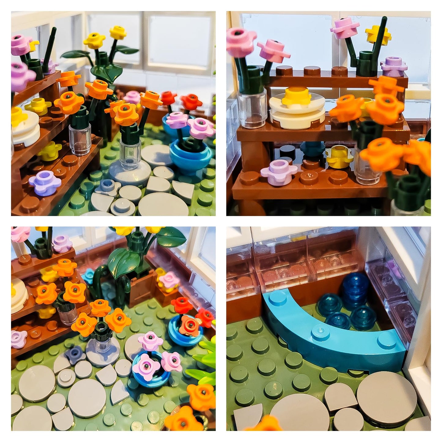 QLT White Flowers House Building Set  Compatible with Lego Flower Friends House Create Elegance and Warmth Environment  Greenhouse Building Toy  Nice Gift for Boys  Girls and mature-themed (639 Pcs)