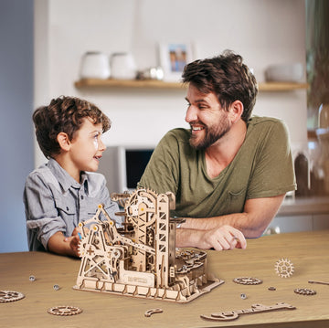 Rokr Marble Run 3D Wooden Puzzles Model Building Kits For Adults - Educational Project Brain Teaser, Diy Crafts For Adults & Kids (Fortress)