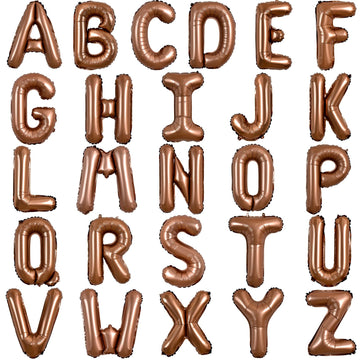 Toniful 52 Pieces 16 Inch Chocolate Letter A-Z Balloons,Custom Phrase Mylar Foil Alphabet Letter Diy Personalized Phrase Banner