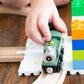 Block Platform Combo Pack, 1 Straight 1 Cross Track, Connect Wooden Train Tracks And Blocks/Bricks, Universal Compatible Connect