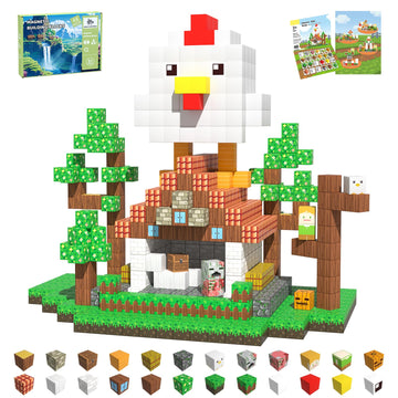 Magnetic Blocks Building Toys for Kids, 48 PCS Magnetic Blocks for Kids Ages 4-8, Magnet Cubes, STEM Sensory Toys for Boys & Gir