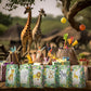 Hapibidesign Watercolor Safari Party Favor Bags - 24 Pcs Jungle Party Candy Bags With Stickers - Jungle Goodie Gift Treat Bags -