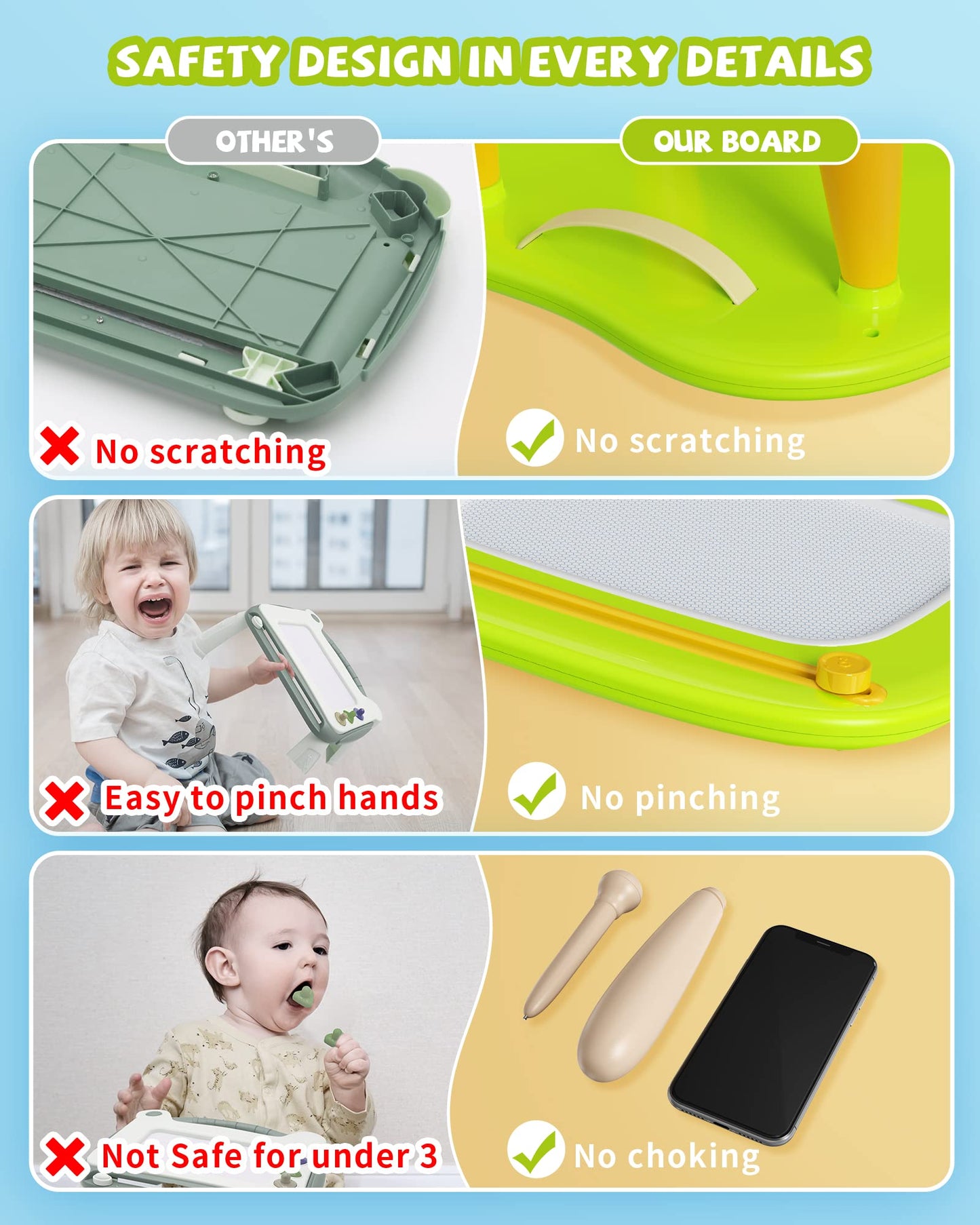 Kikapabi Magnetic Drawing Board, Doodle Board For Toddlers, Magnetic Writing Board, Preschool Learning And Educational Toys For
