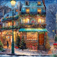 Springbok 500 Piece Jigsaw Puzzle - Winter Wonderland Cafe Scene, Cardboard, Model 34-01698