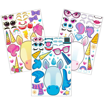 Joyin 36Pcs 9.8'X6.7' Make A Face Stickers For Kids, Make Your Own Unicorn Stickers, Party Favors Kids Crafts, Goodie Bags Stuffers, Classroom Rewards