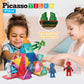 Picasso Toys Magnetic Figures 4 Piece Ninja Character Action Building Block Tiles Toddler Toy Set Magnet Expansion Pack Ages 3 A