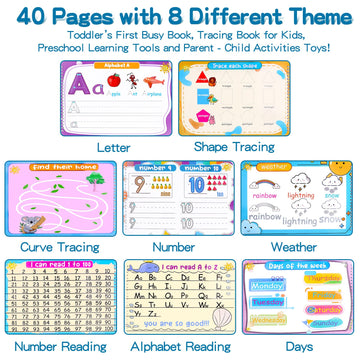 Preschool Learning Activities Educational Workbook, Handwriting Practice Book For Kids, Christmas Birthday Presents For 3 4 5 Year Old Boys Girl Toys For Kids, Montessori Busy Book Tracing Book Toys