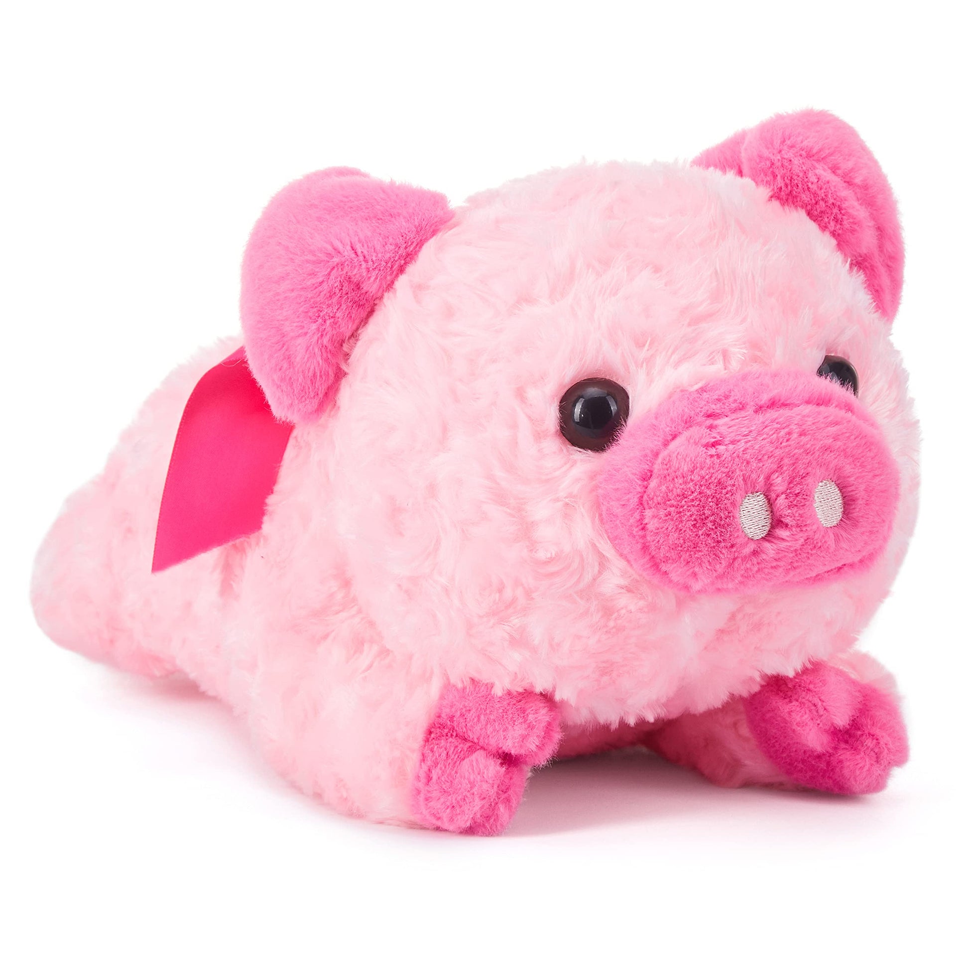 Ikasa Pig Stuffed Animal Plush Toy With Bow For Valentine Day,Cute 13.7'' Plushie Soft Small Cuddly Toys,Valentine'S Gifts For G