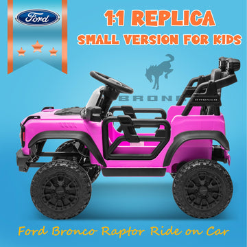 Enyopro 12V Ford Bronco Raptor Ride On Car For Kids, Electric Power Car Ride-On Toy For Toddlers W/Remote Control, 4 Wheels Spri