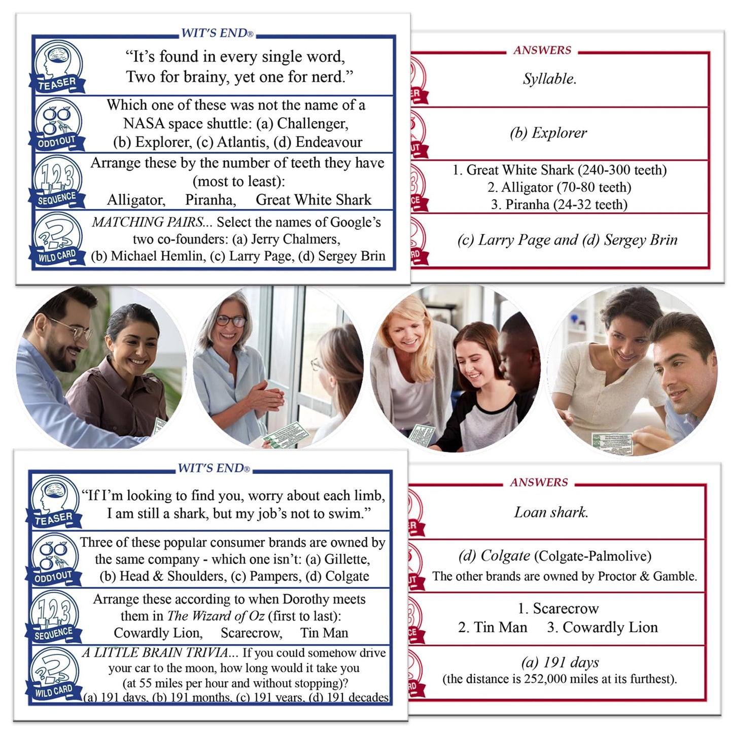 Game Development Group Wit's End Trivia Game - Smart Brain Teaser for Adults & Family Fun - Multicolored - Model 11104