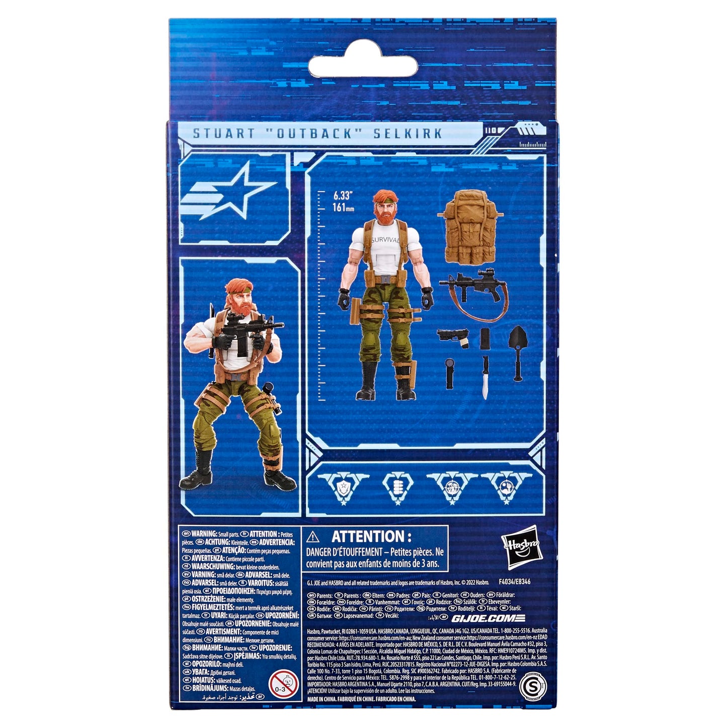 G.I. Joe Classified Series Stuart Outback Selkirk Action Figure 63 Collectible enhanced Toy with Accessories 6-Inch-Scale Custom Package Art