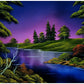 Bob Ross Blue River Nature Puzzle For Adults And Kids | Forest Lake Scenery 1000 Piece Jigsaw Puzzle Toy | Interactive Brain Teaser For Family Game Night | 28 X 20 Inches
