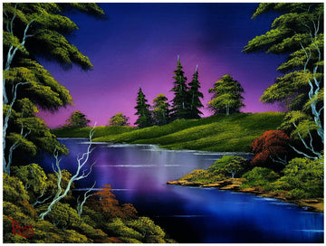 Bob Ross Blue River Nature Puzzle For Adults And Kids | Forest Lake Scenery 1000 Piece Jigsaw Puzzle Toy | Interactive Brain Teaser For Family Game Night | 28 X 20 Inches