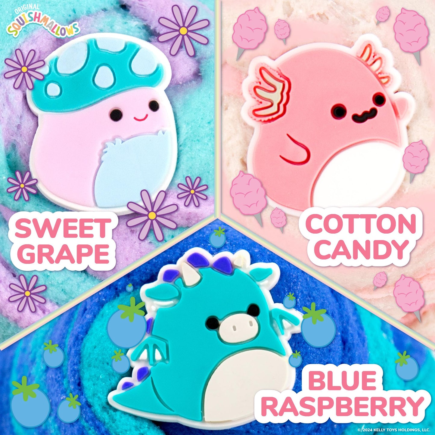 Original Squishmallows Premium Cloud Slime, 3-Pack, 9 Slime Add Ins, 8 Oz. Fluffy Slimes, Slime For Kids, Bulk Slime, Great 6 Year Old Toys & Party Favors, Super Soft Sludge Toy