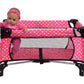 Fash N Kolor Doll Pack N Play Crib Polka Dot Design Fits Up To 18'' Dolls (Pink Polkadot)