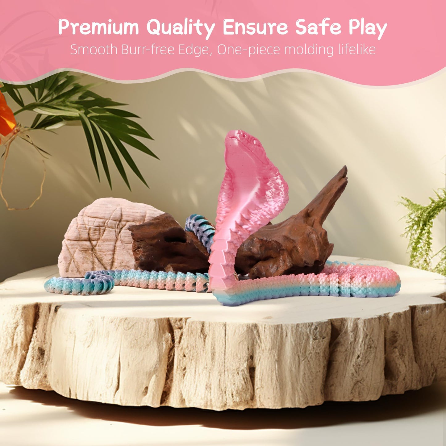 Flavery 3D Printed Snake With Egg - Gear Egg With Snake Inside, 24Inch Flexible Snake, Cute Rotary Egg, 3D Printed Gift Toys, Fi