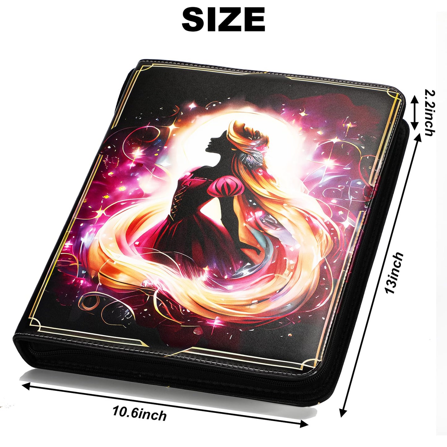 KarlyPro enhanced Binder Compatible with Lorcana Tarding Cards 990 Pockets Collectible Card Holder for Sports Cards and other TCG Trading Cards with 55 Sleeves.