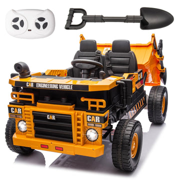 Finito Xl 24V Ride On Dump Truck,4X100W Powerful Motors. Kids Car With Remote Control, Electric Dump Bed, And Extra Shovel,Spaci