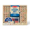Melissa & Doug Deluxe Wooden Toy Stamp Set ABCs 123s Arts and Crafts Stamp Sets and Stencils 3+ Gift for Boy or Girl