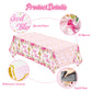 Bkeecten 3 Packs Pink Baby Girl Baptism Party Tablecloths Decorations Flower Theme Disposable Plastic Waterproof Rectangle God B