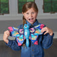 Wild Republic Huggers Butterfly Blue Plush Toy, Slap Bracelet, Stuffed Animal, Kids Toys, 8'