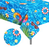 Peony Man 2 Pieces Pool Party Tablecloth Plastic Summer Table Cover Disposable Hawaiian Party Tablecloth For Beach Summer Birthd