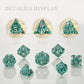 DND Dice,HNCCESG Hollow Metal Set 7 Pcs for Dungeons and Dragon,D and D GIFS of Tabletop Game (Matte Green White Skull)