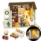 DIY Miniature House Kit  DIY Dollhouse Kit for mature-themeds to Build  Mini House Kit with LED  Mayberry Street Miniatures  Ideal Gifts for Birthday  Valentine Christmas(Happy Times)