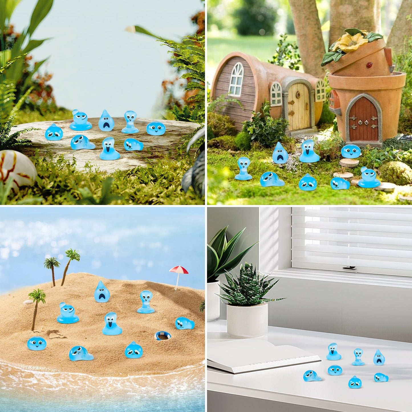 WOZADU 40 PCS Luminous Mini Resin Water Elves Figurines for Dollhouse Decoration Tiny Ghost Resin Miniature Things for Fairy Garden Micro Landscaping Decoration Cake Toppers Decor