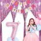 MALANKU 2 Pack Foil Fringe Backdrop Curtains Pink Party Decorations - 3.3 x 8.2ft Tinsel Curtain Photo Backdrops for Birthdays C
