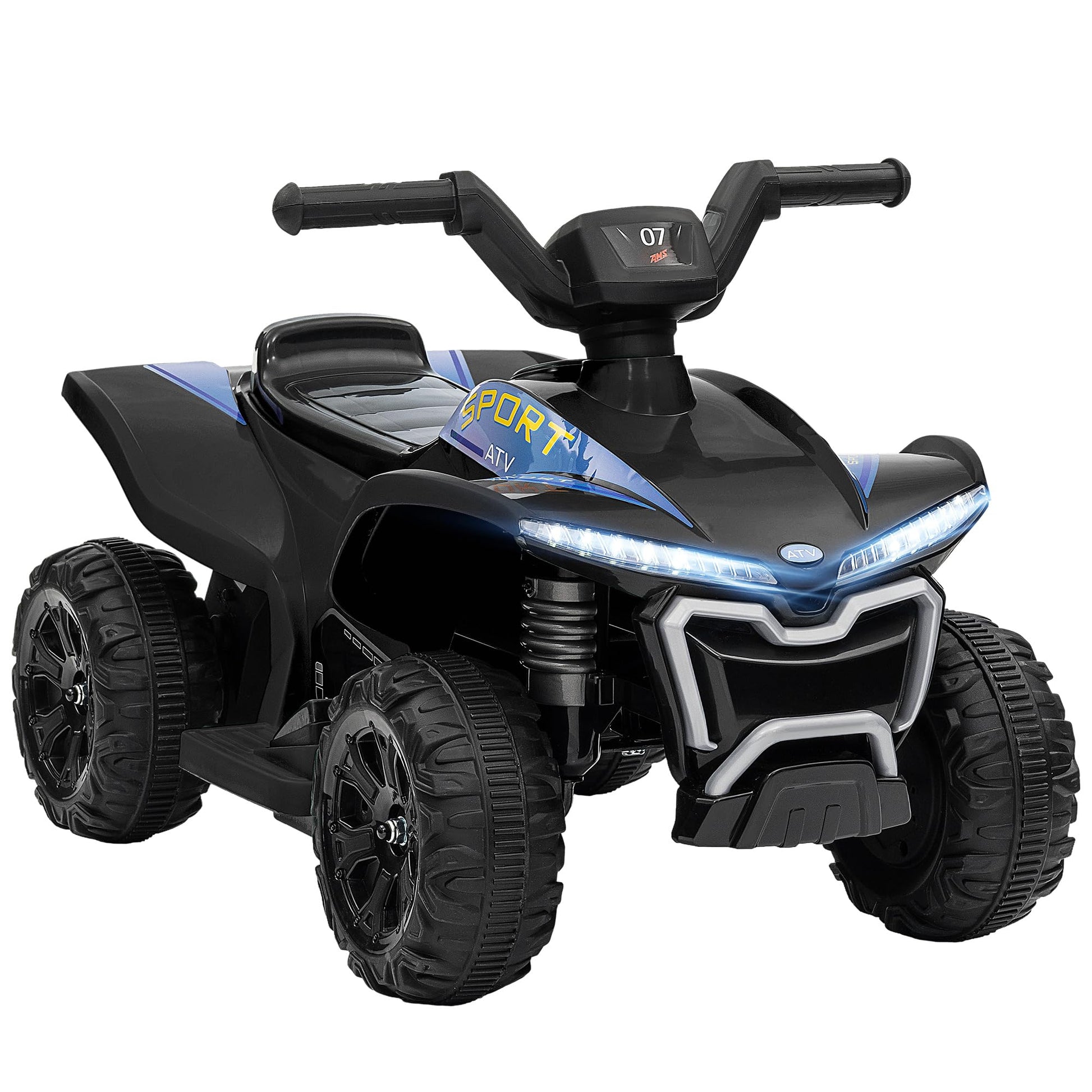 Qaba Kids Atv Quad, 6V Electric Four Wheeler With 1.6Mph Max Speed, Rechargeable Battery, Battery Powered Ride On Toy With Light