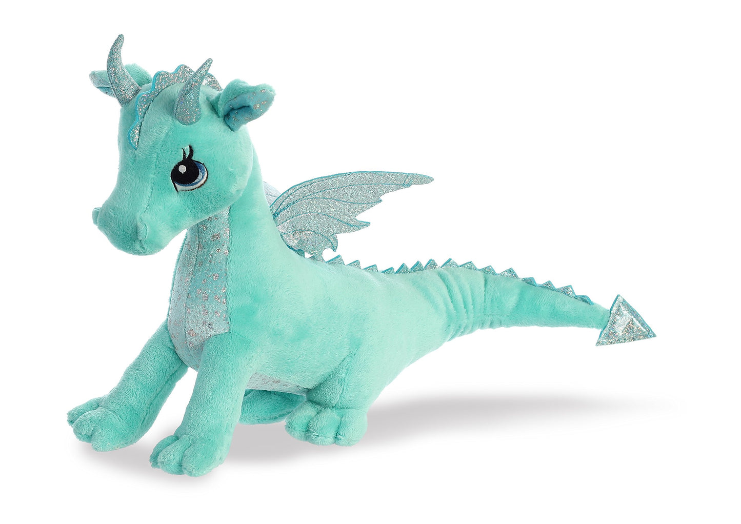Aurora Willow Dragon Plush Toy - 12" Green Polyester Model 30838