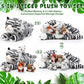 Threan 5 Pcs Tiger Stuffed Animals Plush Toy Set 16 Inch Stuffed Mommy Tiger With 4 Baby Cubs In Zippered Belly Cuddly Plushies For Kids Boys Girls Easter Forest Birthday Gifts Party Favor(Lovely)