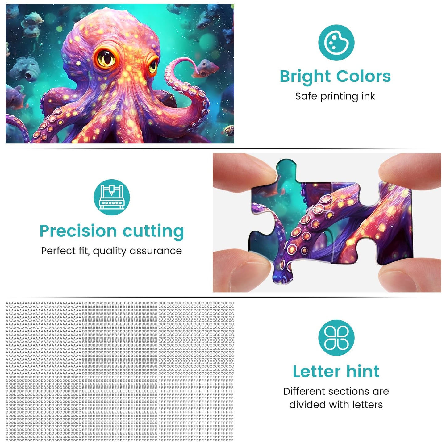 500 Pieces Puzzles for mature-themed Jigsaw Puzzle 500 Piece Puzzle Children Elderly Puzzle Octopus Puzzle Gift for Mom Dad Family Friend Family Activity Games Home Decor Wall Art 20.5x15IN