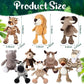 Hydren 10 Pcs Safari Stuffed Animals Plush Jungle Animal Toys For Girls Boys, Elephant Giraffe Lion Tiger Monkey Rhinoceros Zebr