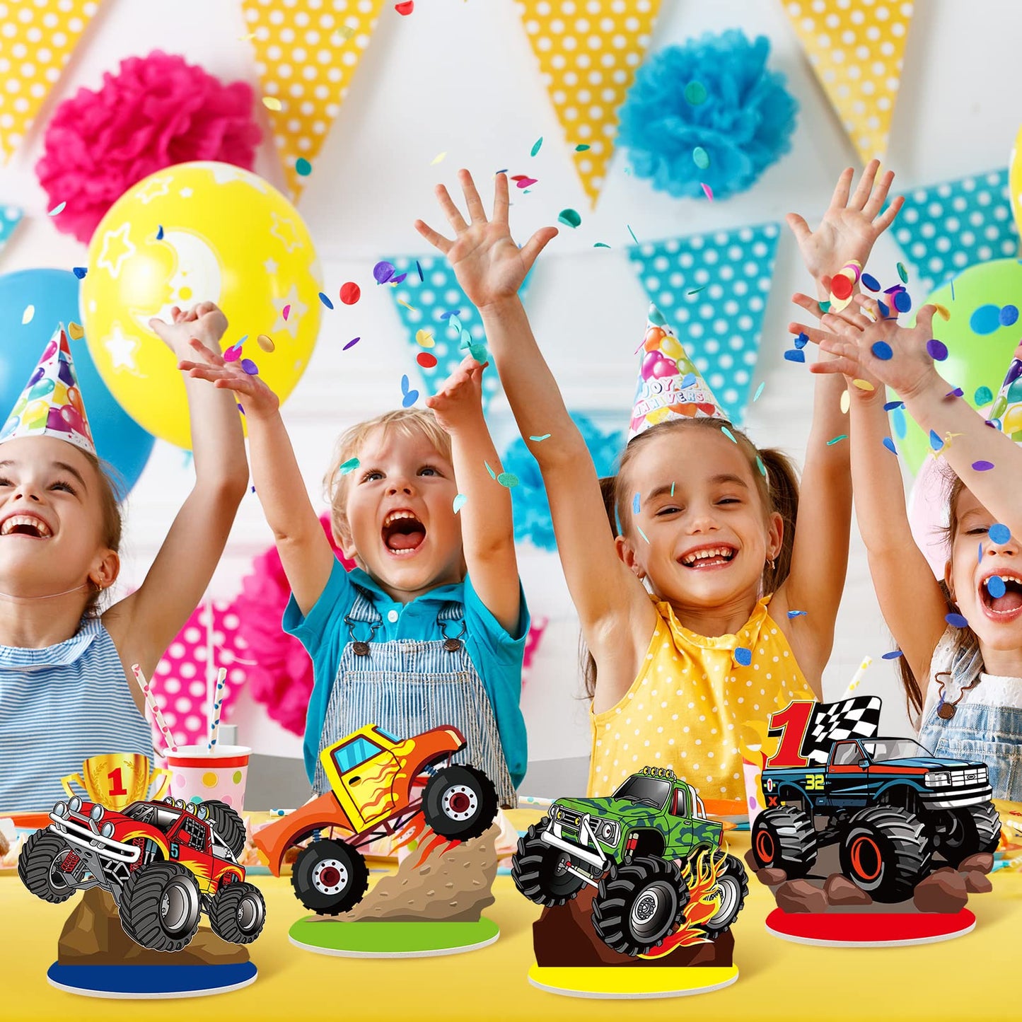 Namalu Monster Truck Party Decorations Truck Themed Table Centerpiece For Birthday Party Monster Tables Decorations Blaze Wheels