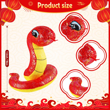 2 Pcs Chinese Snake Plush 2025 Year Of The Snake Stuffed Animal Plush Chinese New Year Plush Decoration Mascot Doll Plushies For