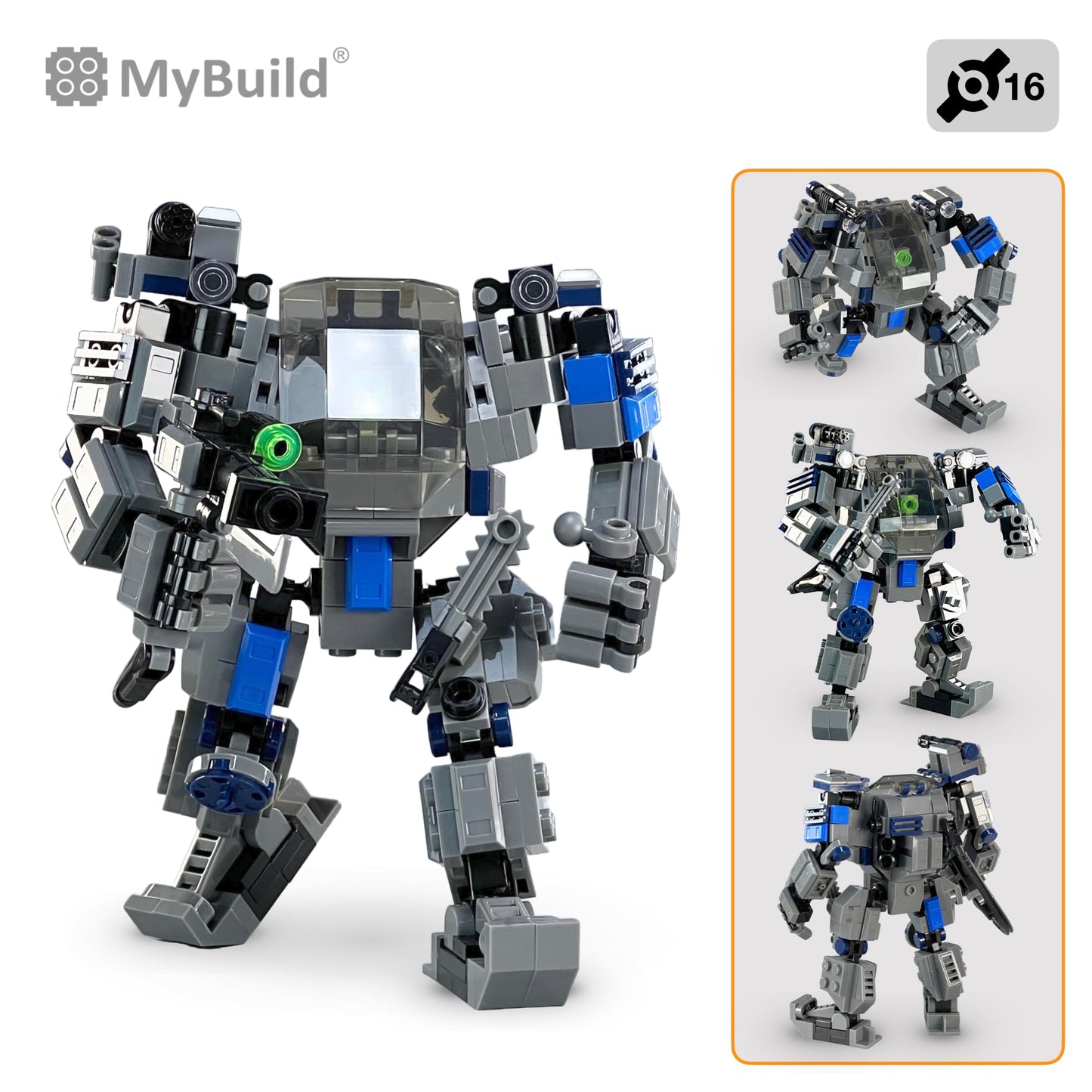 Mybuild Mecha Frame Jake 6015 - Qm Quadruped Mech Joint Adventure Set Sci-Fi Mech Toy Building Kit